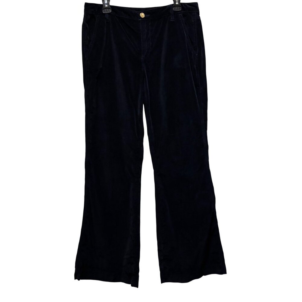Tory Burch Velvet Black High Waisted Flare Pants Size 31